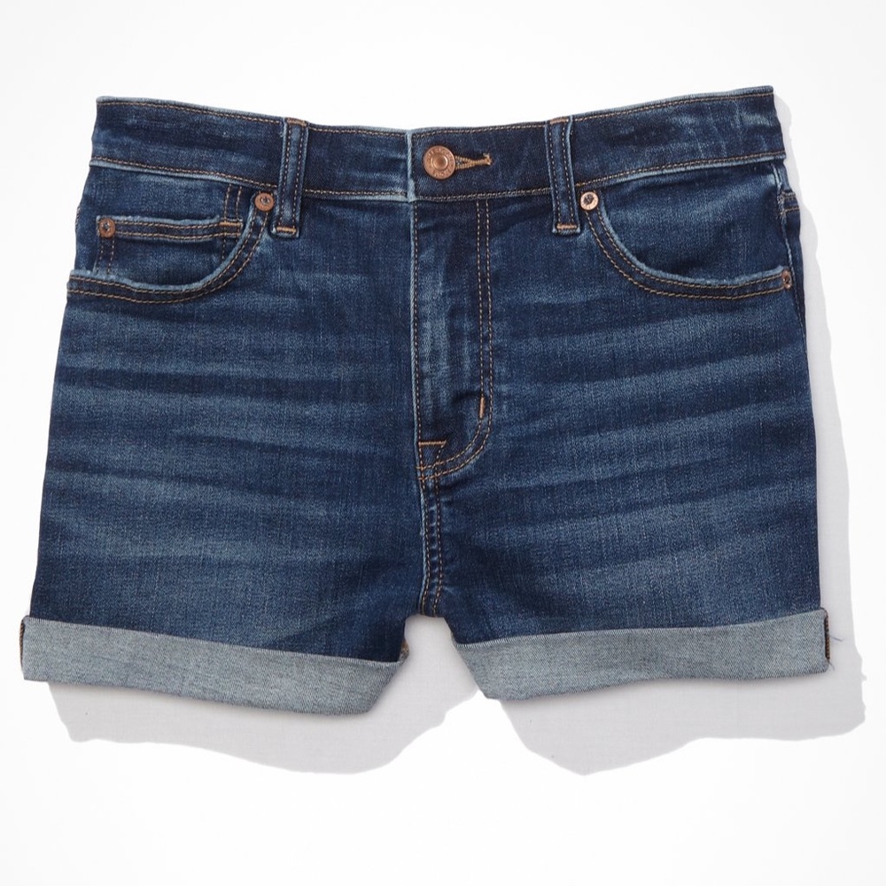 NWT AE NE(X)T LEVEL SUPER HIGH-WAISTED DENIM SHORT SHORTS Size4 - Picture 3 of 7